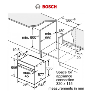 Bosch HSG7361W1 71公升 嵌入式蒸焗爐 (白色玻璃)